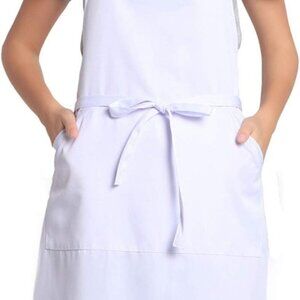Adjustable Bib Apron with Long Ties for Women Men 18 Colors Chef Kitchen Cooking